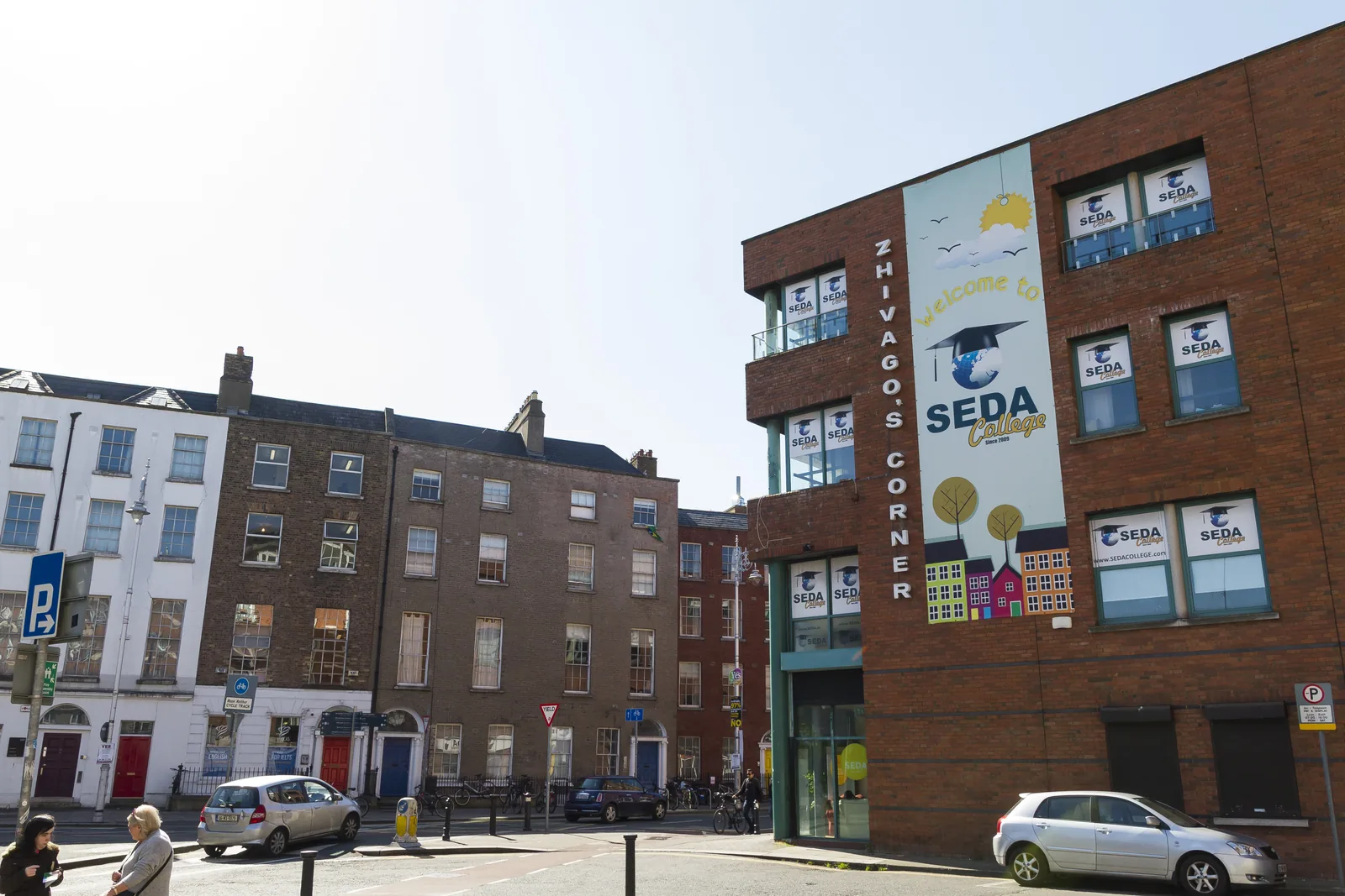SEDA College Dublin campus and surrounding street.